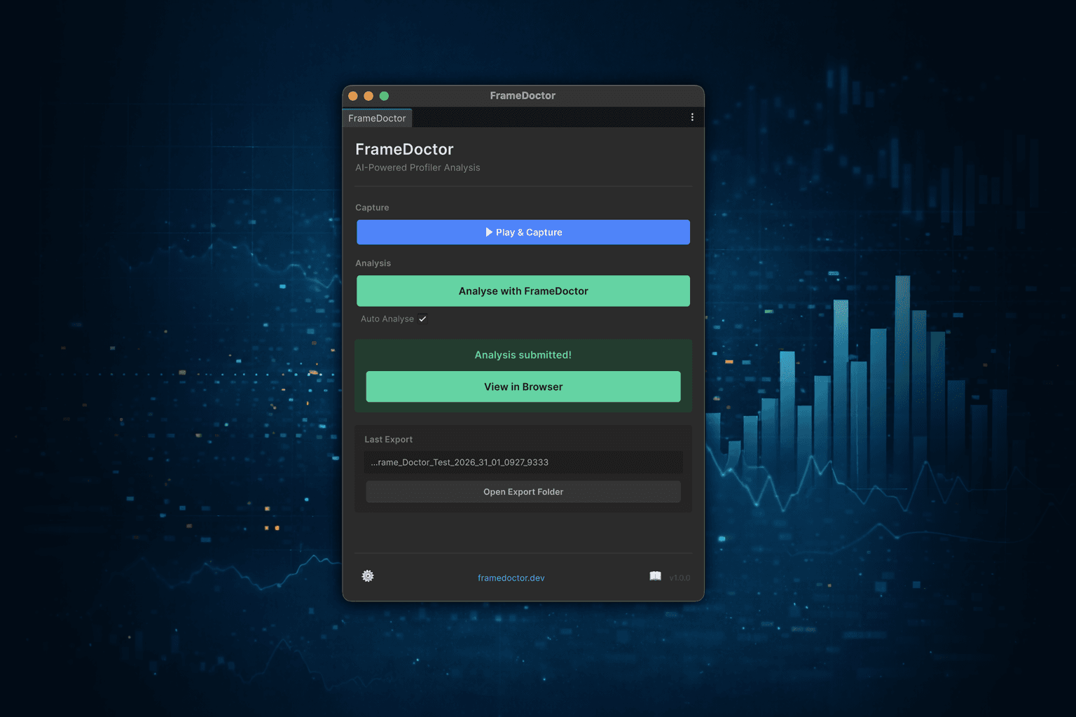 FrameDoctor Unity plugin window